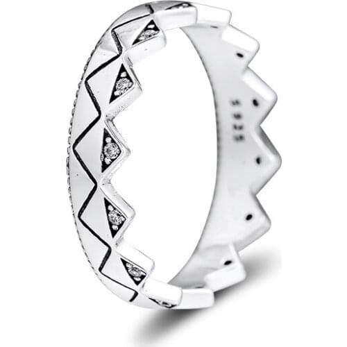 EXOTIC CROWN RING Authentic 925 Sterling silver Jewelry Rings For Woman European Style Silver Rings For Jewelry Making