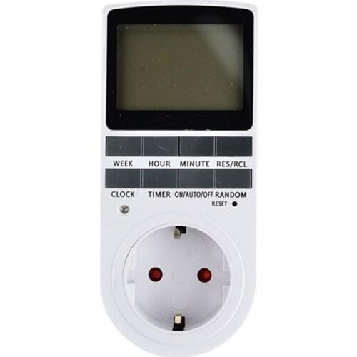 EU Plug Electronic Digital Timer Switch Socket -in Programmable 7 Day 12/24 Hour Timer Switch Socket for Kitchen Timer Switch