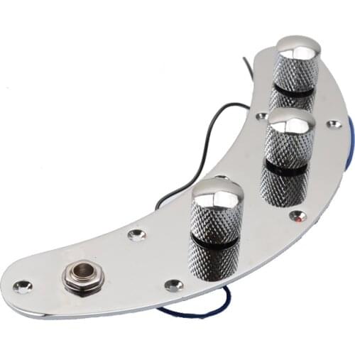 Chrome Pre Wired Loaded Switch Control Plate For Music Man Bass Guitar