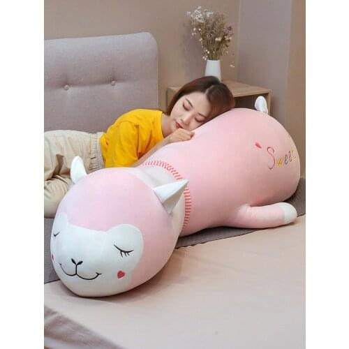 65/85/100CM New Lying Alpaca Plush Animals Toy Kids Animal Plush Doll Stuffed Cartoon Soft Cushion For Kids Christmas Gifts