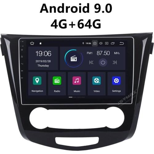 JSTMAX 10.2" 2.5D IPS Android 9.0 Car Radio for Nissan Qashqai Multimedia 2014 2015 2016 2017 GPS Octa-Core 4G Navigation Auto