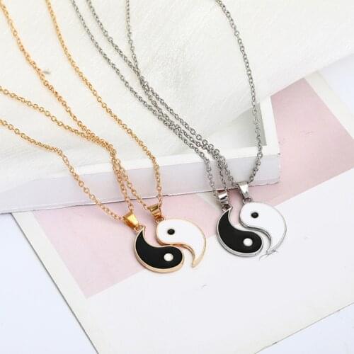 Deer Heads Lover Puzzle Necklace Set Quarter Coin Cut BBF Couple Fashion Jewelry