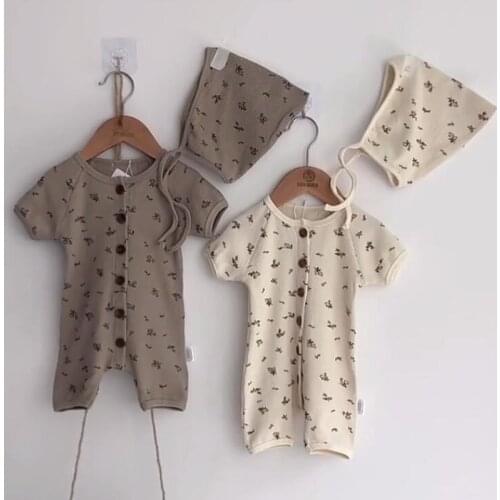 Korean Style Summer Baby Boys Girls Clothes Toddler Baby Boys Girl Cotton Short sleeve Romper Infant Baby Boys Girls Jumpsuit