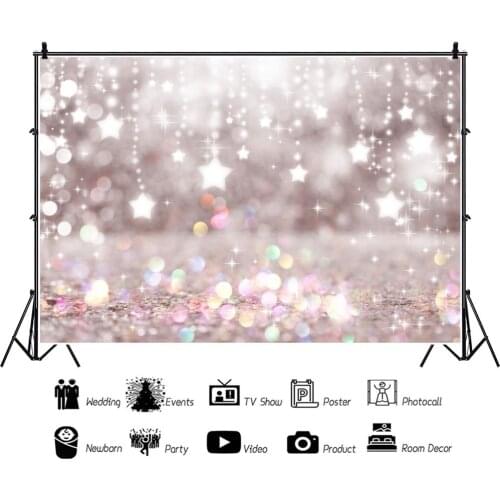 Beautiful Multicolored Glittering Stars Spots Backdrops Artistic Photos Background Decorations for Portrait Photography Props