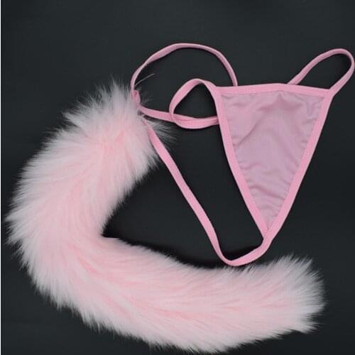Fox Rabbit Tail Panties Anal Sex Toy Adlut Sexy Animal Cosplay Tail Erotic Sex Toy for Couple