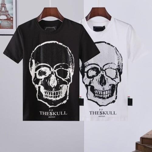 2020 PP SKULL Brand Men Round Neck Short Sleeve Fashion Tops Plein T-shirt Mens Cotton Tshirt Street Hip-Hop Hombre manga corta