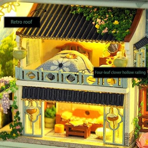 Diy Miniature Dollhouse Kit Theatre Box Four Seasons Roombox House Christmas Gifts Toys For Children Adult Doll House Furniture