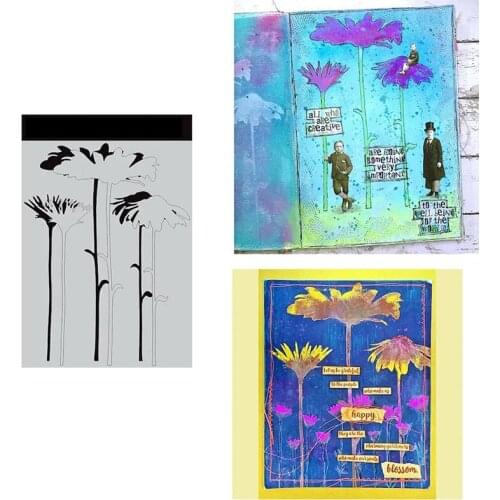 2021 NEW Large Stencil Tall Flowers for Scrapbooking Stamp Photo Album Decorative Embossing Cut Die DIY Paper Cards Embossing