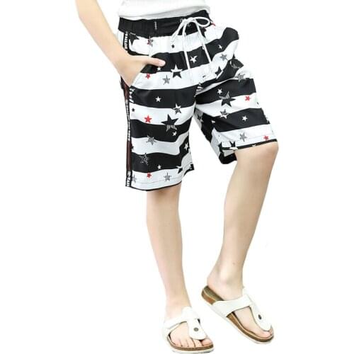 New Swimming Beach Shorts Boys Swimwear Quick Dry Swimsuit Swim Trunks Beachwear Bathing Surf Summer Striped Star Pocket Bottoms