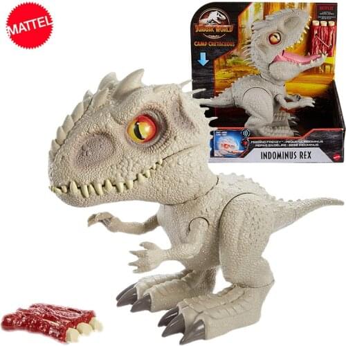 Original Jurassic World Dinosaur Model Interactive Anime Figure Tyrannosaurus Raptor Blue Action Toys for Boy Sound Light Effect