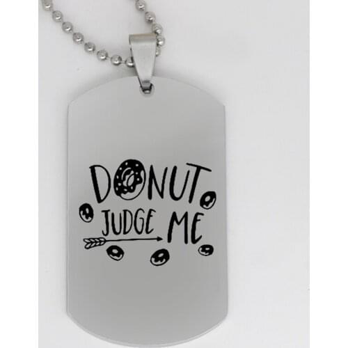 Ufine jewelry girl gift pendant army card donut judge me stainless steel customed necklace N4245