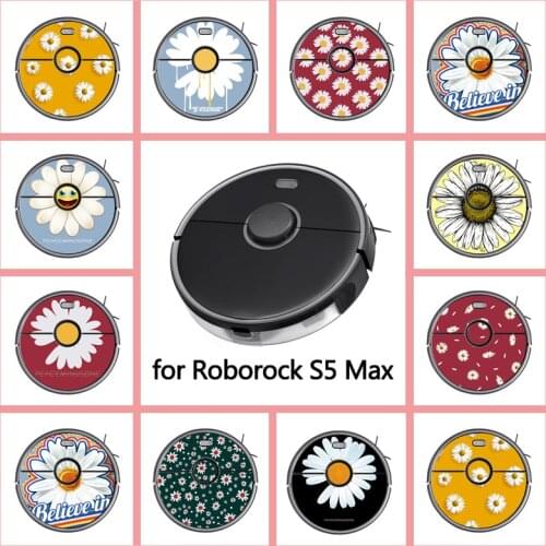Provide Customized Custom Vinyl Daisy Sticker for Roborock S5 MAX Robot Robotic Vacuum Cleaner Skin Spare Parts Accessories
