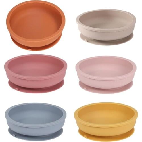 Food Grade Silicone Baby Suction Bowl Waterproof Tableware Non-Slip Children Dinner Plate Infant Learning Feeding Dish G99C