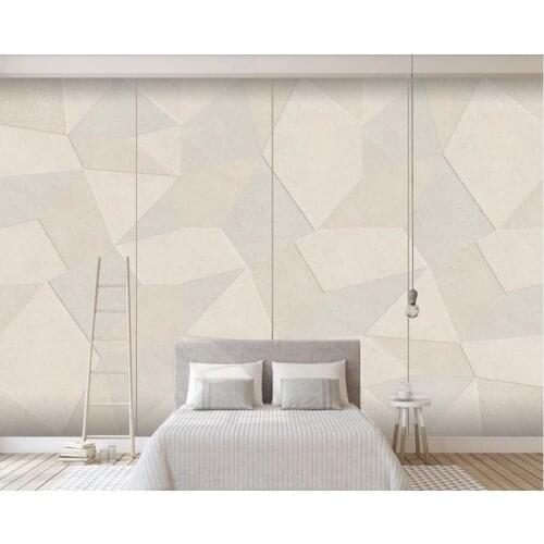 Simple geometric square marble mosaic 3d stereo TV background wall-Professional custom wallpaper