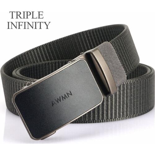 Fashion Nylon Belts For Men 3.4cm Width Metal Automatic Buckle Outdoor Sport Multifunctional Tactical Designer Mens Belt Cowboy