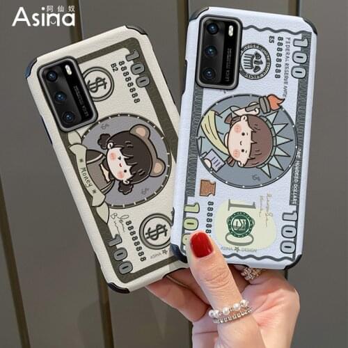 ASINA Imitation Lambskin Case For Huawei P40 P30 P20 Pro Cover Cartoon Bumper Silicone Cases For Nova 3 3i 4 5t 6 7 8 Coque Girl