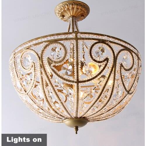 Vintage crystal ceiling chandelier lights hallway lighting retro semi-flush ceiling lighting fixtures bedroom kitchen foyer lamp