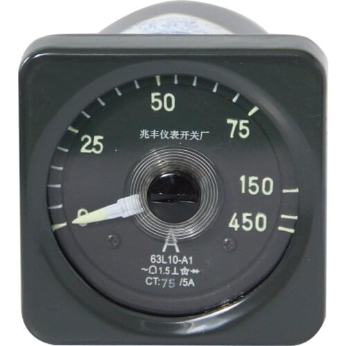 Yue Qing Zhao Feng I.A.S.F 63L10-A1 Overload Ammeter Wide-angle Analog Display 80*80 Panel Marine Meter