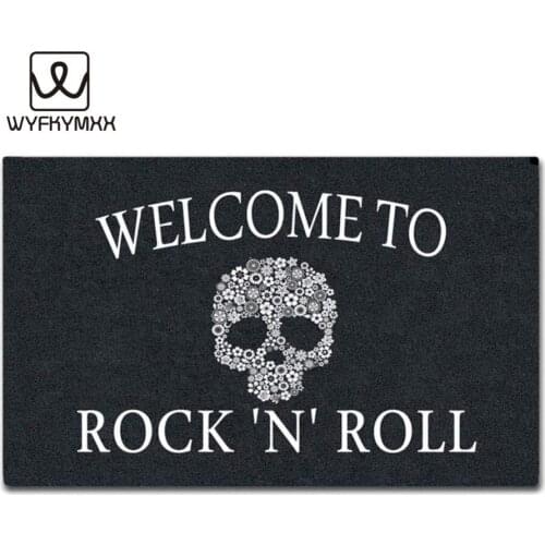Funny Front Door Entrance Mats Welcome to Rock 'N' Roll Non-slip Doormat 18x30 welcome mat indoor outdoor entrance doormats