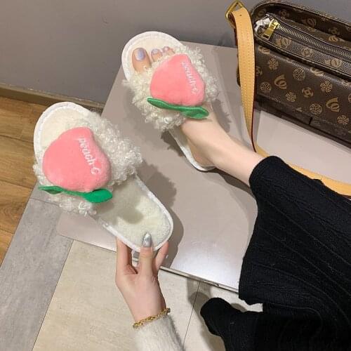 Womens Home Cotton Shoes Soft And Comfortable Casual Fur Slippers Warm In Winter InVanny Factory Store