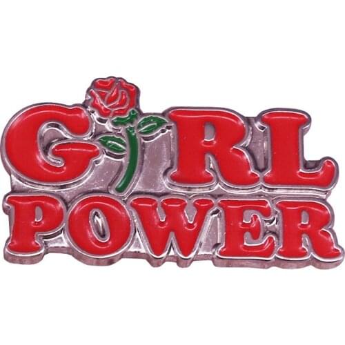 Girl power pins rose flower womens badge feminist brooch the future is female jewelry ladies shirts jackets accessories
