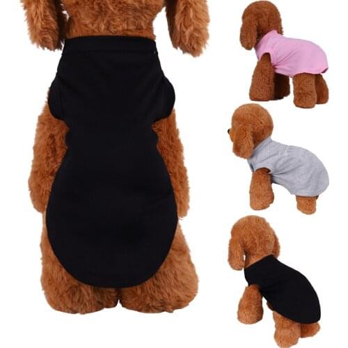 M-2XL Summer Solid Polyester Spandex Dog Shirts Clothes Leisure Soft Dog Vest Cat Bottoming Shirts for Large Medium Small Dogs