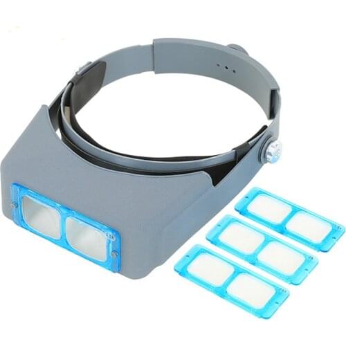 1.5x2x2.5x3.5 times plastic optical glass lens mobile phone repair reading cross stitch head wear magnifying glass