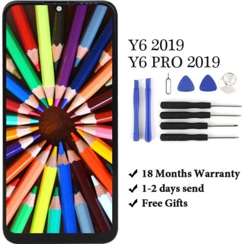 1PC 100% New High Quality For HUAWEI Y6 2019,Y6 Pro 2019 LCD Display Screen Digitizer Glass Panel Replacement For HUAWEI Y6 LCD