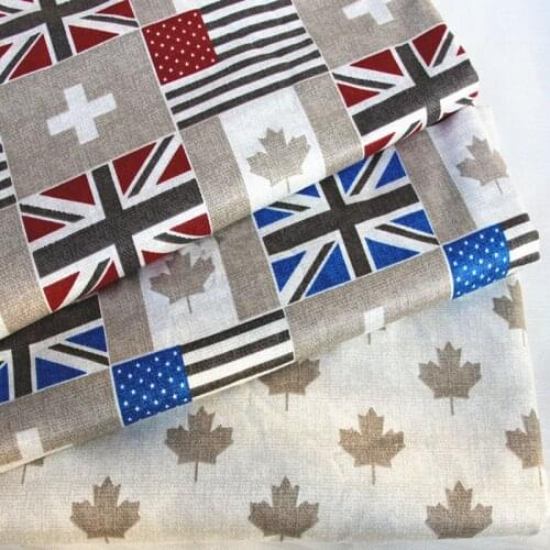 100x160cm Graceful Canada Maple UK USA flag Design Printed 100% Cotton Fabric For DIY Sewing Bedding Quilting Cloth Decoration