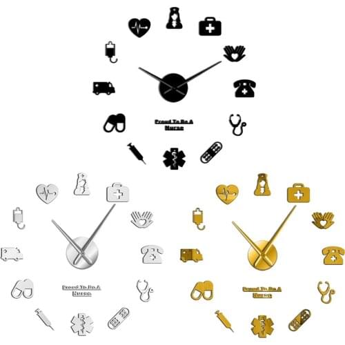 3D DIY Large Luxury Mirror Wall Sticker Clock Home School Walls Decor