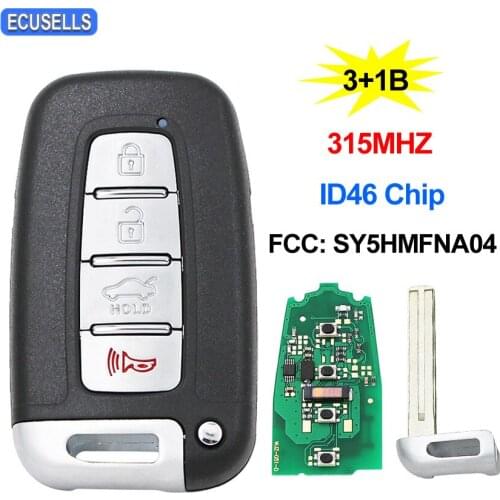 4 Button Remote Smart Car Key 315MHz ID46 Chip FCC SY5HMFNA04 for Hyundai for Kia Rio Optima Elantra Genesis Veloster Equus Soul