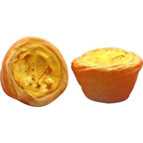 5Pcs Miniature Egg Tart Shape Food Models Dollhouse Resin Accessories Kids Toy Craft DIY Phone Shell Patch Arts Miniature Food