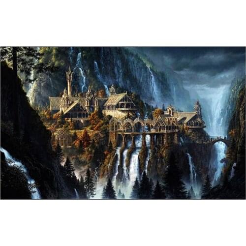 5D DIY Full Round/Square Diamond Painting Waterfall Scenery 3D Embroidery Cross Stitch Rhinestone Mosaic Home Decor Gift Y163