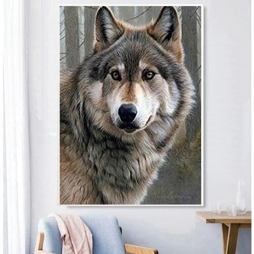 Wolf Full Drill DIY 5D Diamond Painting Cross Stitch Kits Embroidery Wall Mural Home Decor