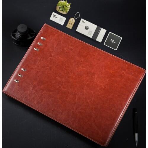 Custom A4 Business Horizonal line Leather Notepad Writing Notebook Stationery Travel Diary Journal Agenda Planner leather a4
