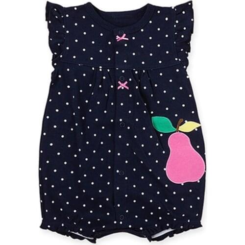 Brand Baby Girls Rompers Cartoon Animal Short Sleeve Infant Jumpsuits Summer Cotton Toddler Boys Romper Unisex Newborn Clothes