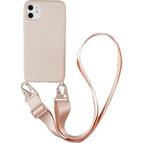 Luxury Silicone Chain Necklace Phone Case For iPhone 12 11 Pro Max 7 8 Plus X XR XS Max Lanyard Neck Strap Rope Cord Back Cover