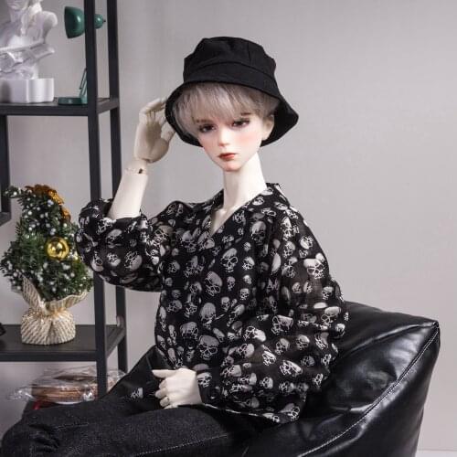 D03-P180 children handmade toy 1/3 1/4 uncle SSDF Doll clothes BJD/SD doll clothes Skull long sleeve shirt 1pcs