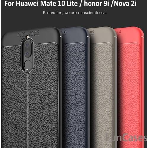 For Huawei Mate 10 Lite Case Luxury Soft Silicone Leather back Cover For Huawei Nova 2i 5.9" ultra thin tpu shockproof Fundas