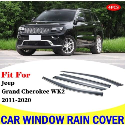 FOR Jeep Grand Cherokee WK2 window visor car rain shield deflectors awning trim cover exterior rain cover car accessories