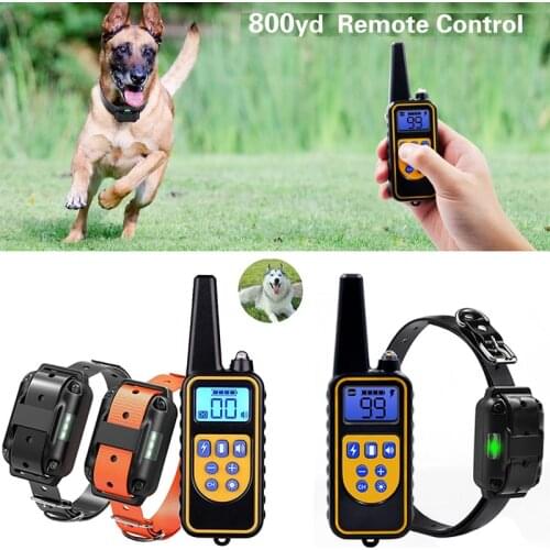 800m Electric Dog Training Collar Pet Remote Control Waterproof Rechargeable with LCD Display for All Size Shock Vibration Sound