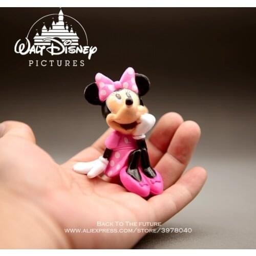 Disney Mickey Mouse Minnie sitting posture 8cm Action Figure Anime Decoration Collection Figurine Toy model for children gift