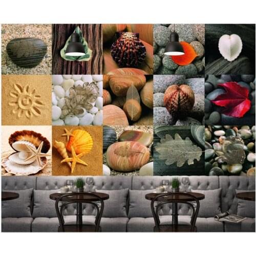 Wallpaper photo 3 d custom mural European modern fashion stone leaf cafe in the living room Wallpaper for walls in rolls