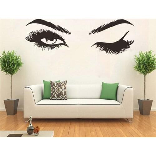 Pretty Eyelashes Wall Sticker For Girl Room Living Room Decorations Art Home Decor Mural Sexy Beauty Salon Decal Vinyl Wallpaper