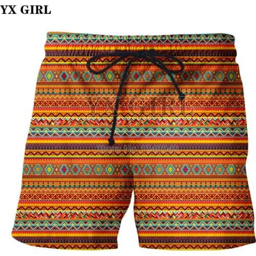 YX GIRL 2018 summer New Fashion Retro style shorts aztec background on Tumblr Print 3d Casual Men Women Shorts Drop shipping