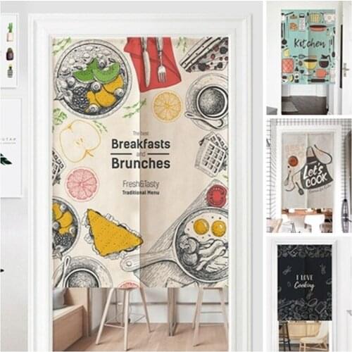Cartoon Door Curtains Soft Entrance Curtain Printed Drape for Kitchen Washable Doorway Hanging Short Curtain Living Room Decor
