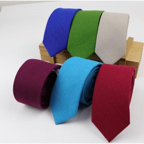 Cotton Ties Mens Solid Color Tie Narrow Necktie Slim Skinny Cravate Narrow Thick Neckties