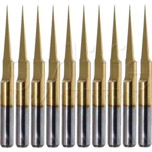 Gold 0.2mm Shank Titanium Coated 90 Degree PCB Engraving Sharp Cutter Set of 10