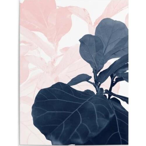 Wall Art Pictures Canvas Blush Blue Fiddle Leaf Posters Home Decoration Black Modular Painting HD Printed No Framed For Bedroom