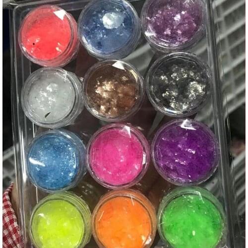 New!!! Manicure Opal Powder Polarized Powder Ultra-Thin Sequins Brocade Powder Snow Velvet Powder 12Colors